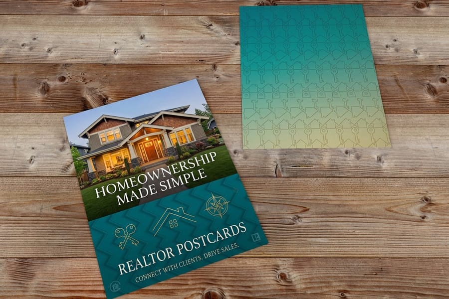 Targeted real estate mailing pieces for a seller list, printed by 4OVER4