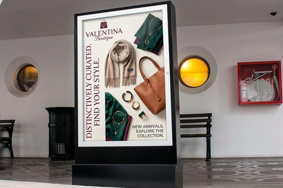 Large-format retail sign printed by 4OVER4