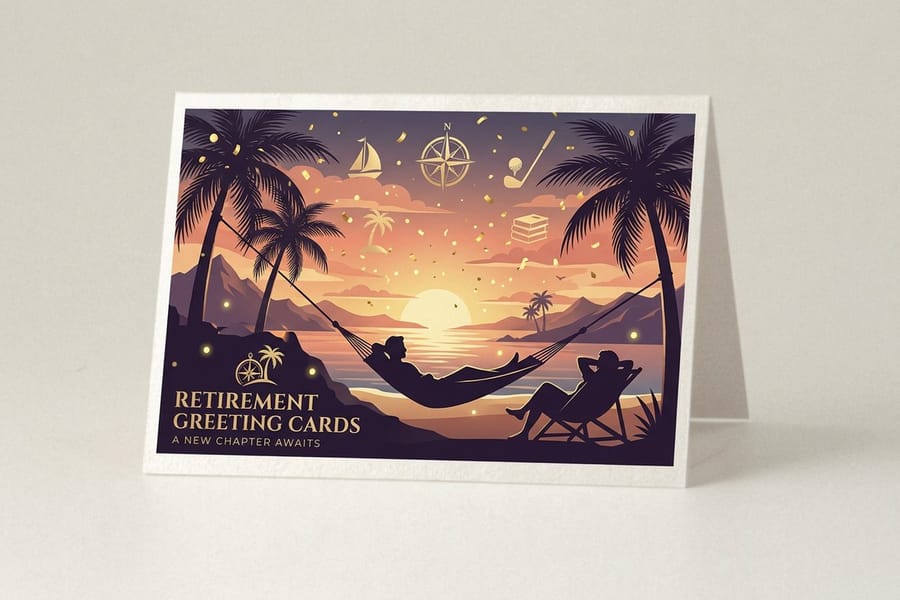 Custom greeting card printed by 4OVER4 on premium cover stock