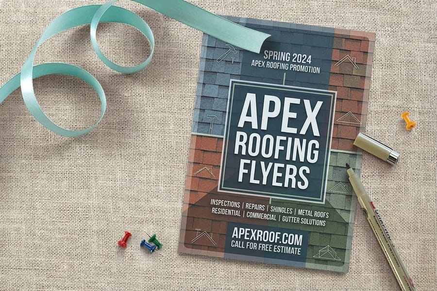 Bright marketing flyer printed in CMYK by 4OVER4