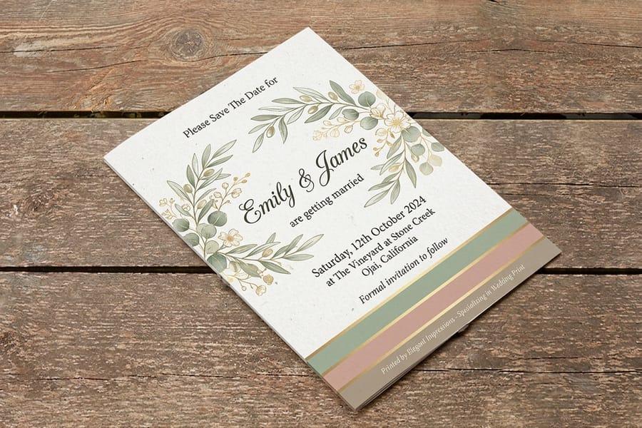 Save the date printing options and pricing from 4OVER4