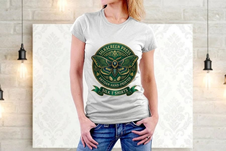Custom silk-feel t-shirt printed by 4OVER4