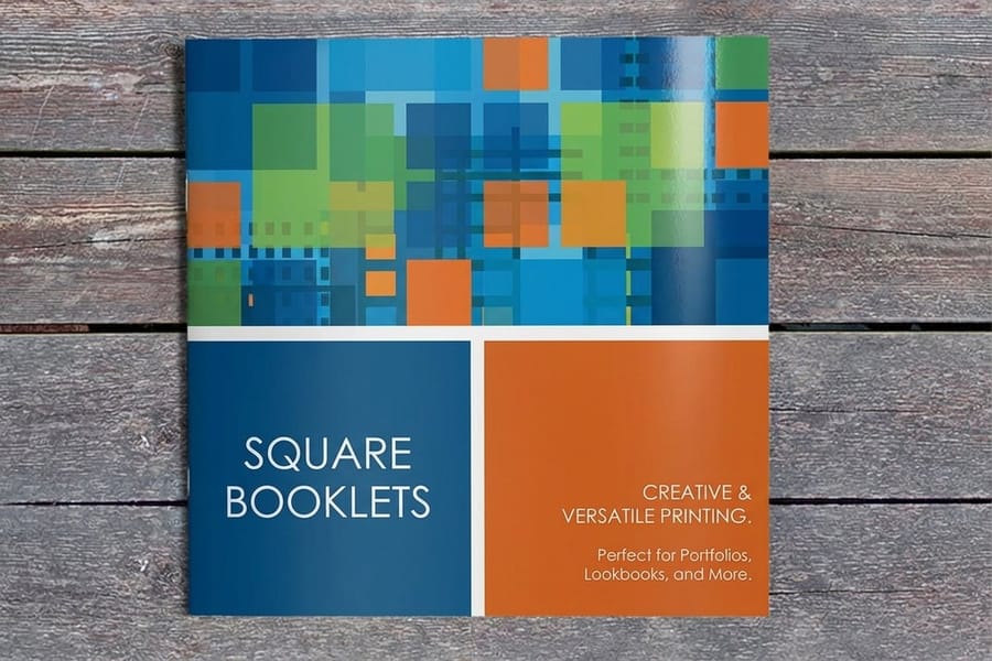 clean minimalist square booklet portfolio by 4OVER4.COM