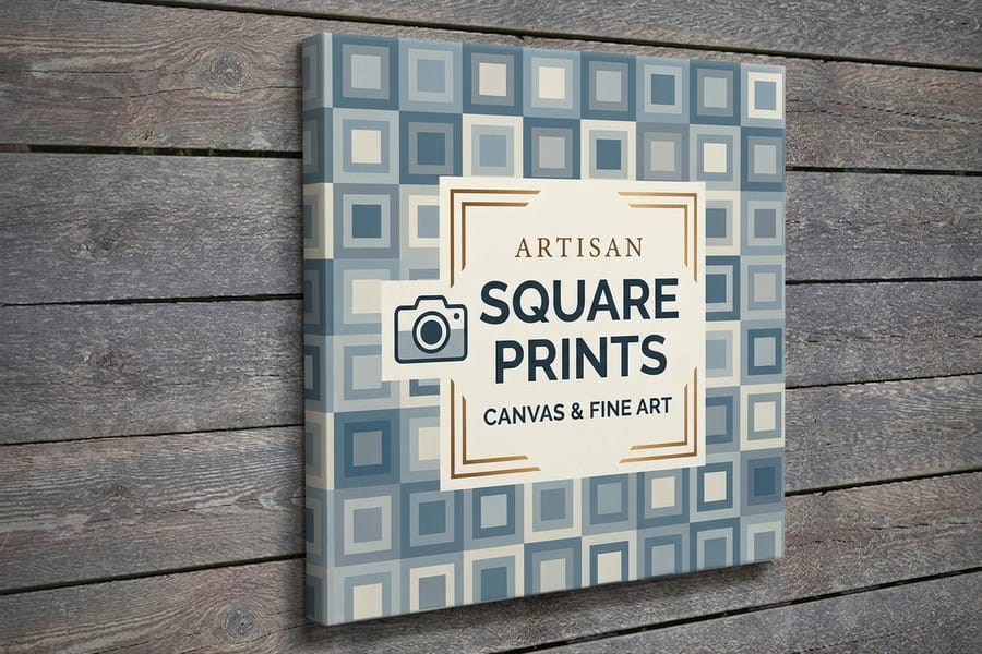 Square canvas print with a DIY strip frame from 4OVER4