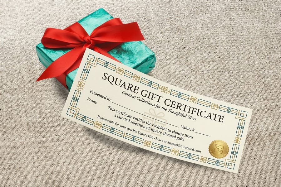 Square gift certificates printed by 4OVER4 from a full resolution file
