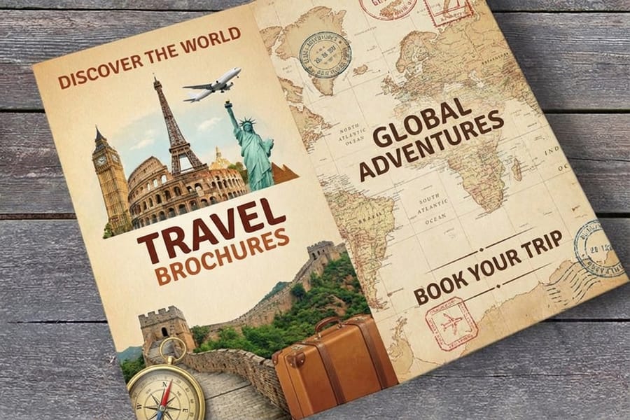 Crisp, well-printed travel brochure from 4OVER4 avoiding common design errors