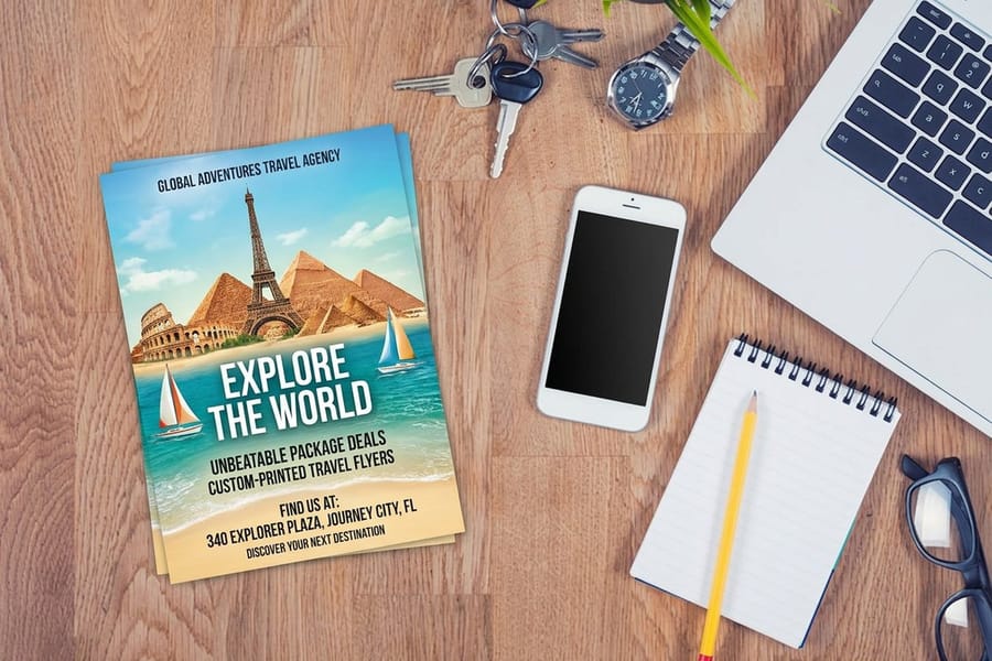 Well-designed travel brochure with strong photography printed by 4OVER4