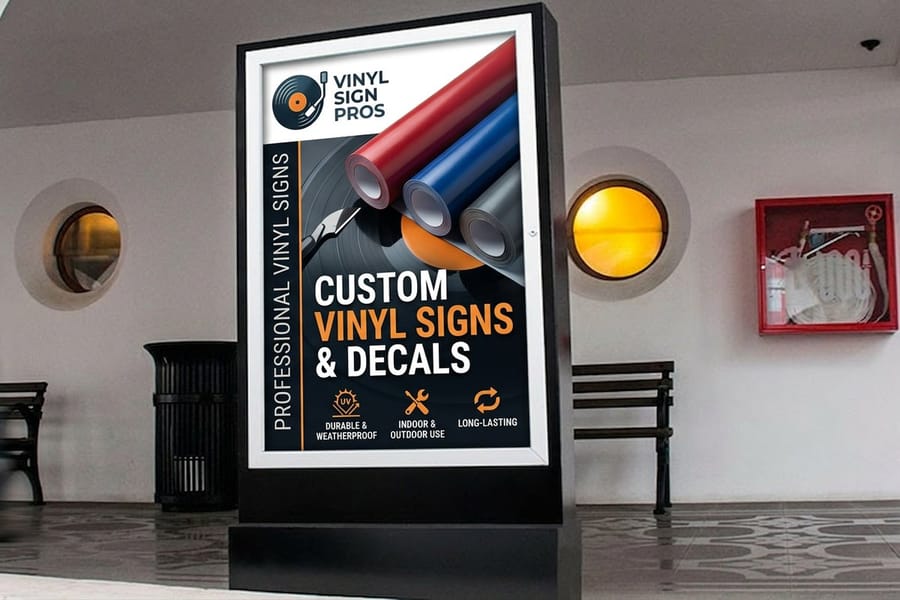 Large custom vinyl sign lettering produced by 4OVER4