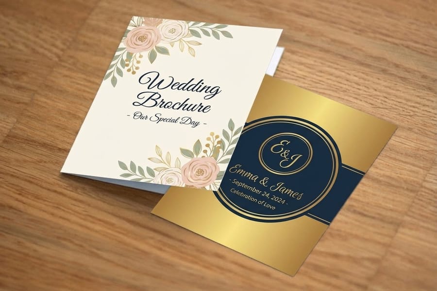 Wedding program cover printed by 4OVER4