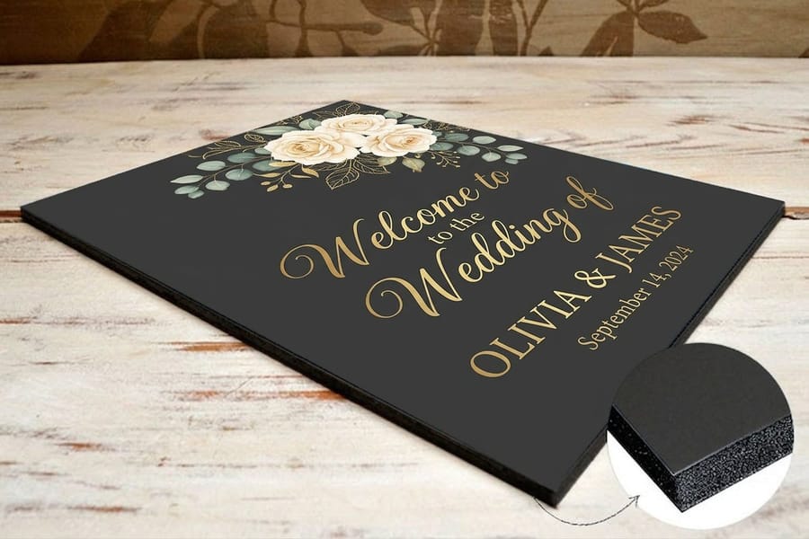 Custom foam core board configured for a live price quote at 4OVER4