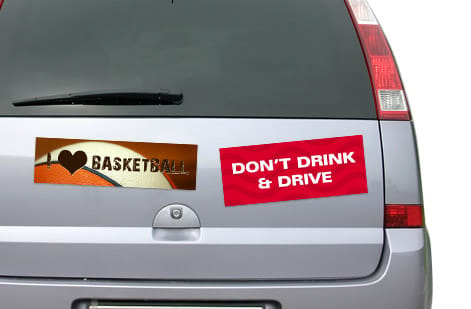 Classic long-strip bumper sticker printed on weatherproof vinyl by 4OVER4
