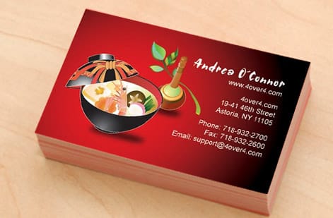 Business cards on varied stocks and finishes from 4OVER4