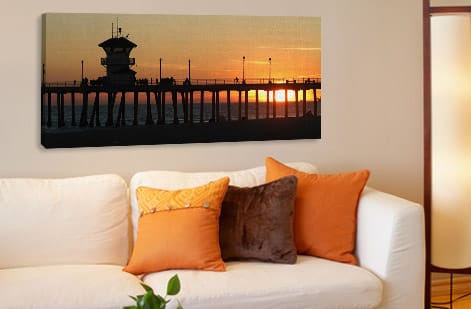 Framed photos from 4OVER4 hung at eye level as a coordinated set