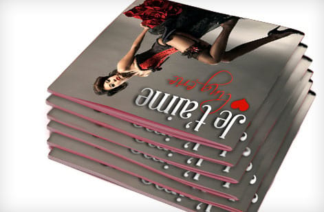 A proof of a catalog being checked before printing