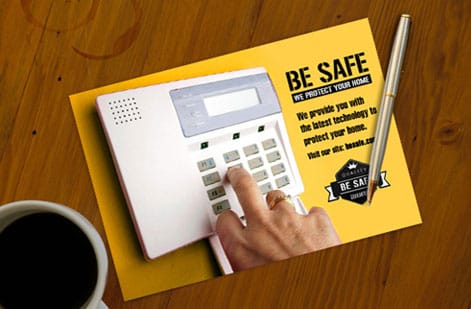Flyers printed by 4OVER4 fanned out to show a full-page marketing layout on text-weight paper