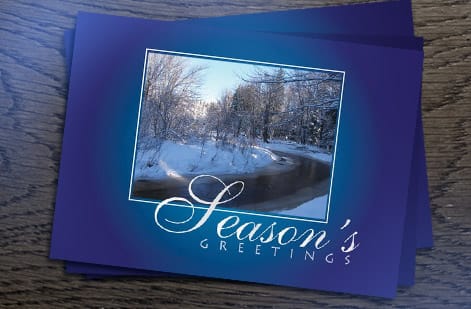 Assorted greeting card sizes printed on premium stock by 4OVER4
