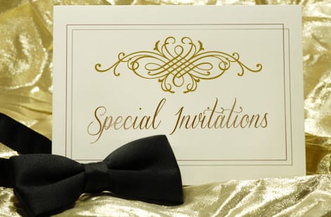 Wedding invitation suite with a matching RSVP card printed by 4OVER4