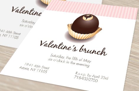 Coordinated wedding invitation and RSVP card set printed by 4OVER4