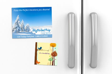 Finished full-color promotional magnets ready to ship from 4OVER4