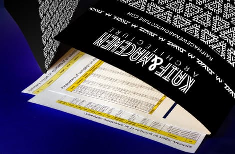 A printed brand leave-behind kit from 4OVER4 in a branded presentation folder