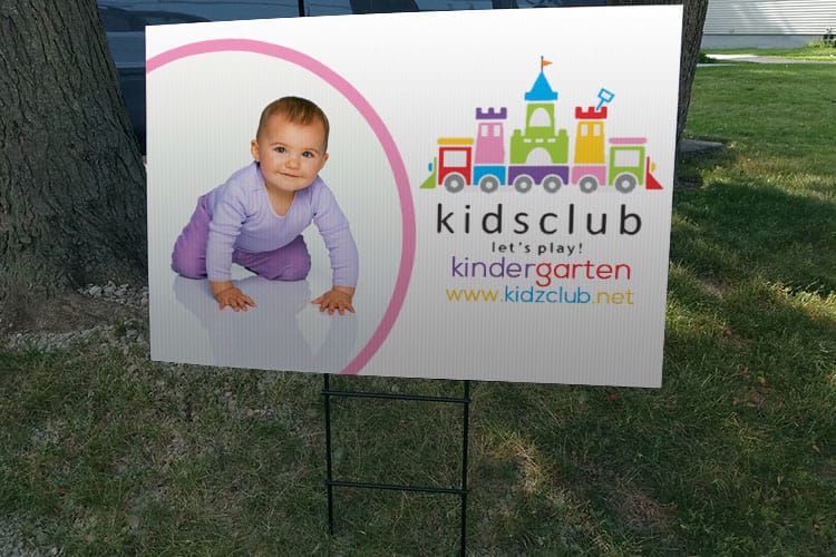 Bold, legible custom sign printed by 4OVER4.COM