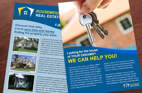 Custom-branded sales sheet leave-behind printed by 4OVER4