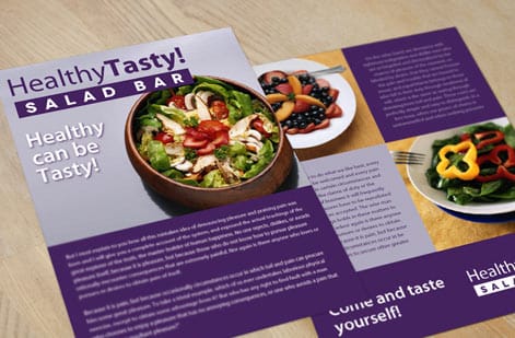 Custom sales sheets printed by 4OVER4 for a presentation kit insert