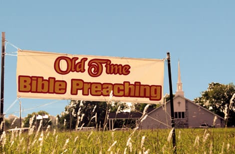 Large-format vinyl banner sized for distance viewing, printed by 4OVER4