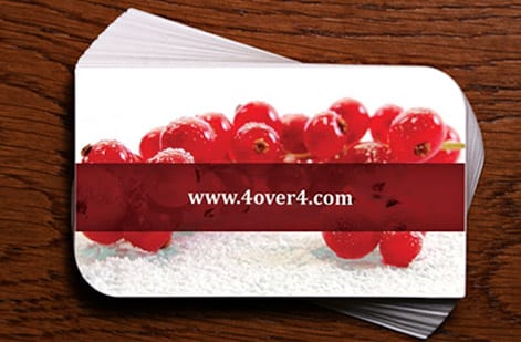 Business cards in different paper stocks and finishes from 4OVER4