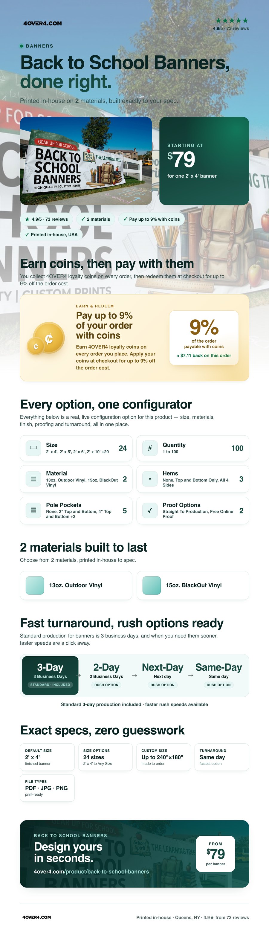 Back to School Banners pricing infographic