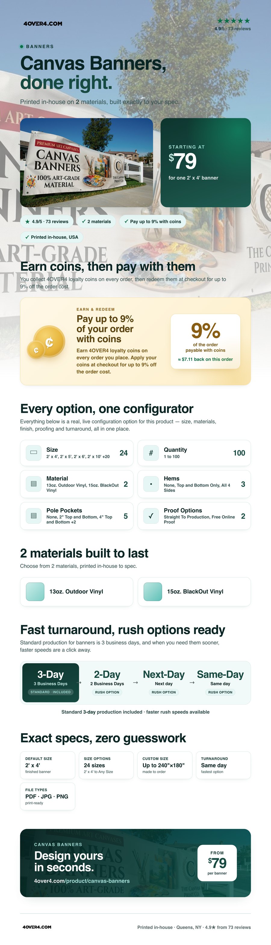 Canvas Banners pricing infographic