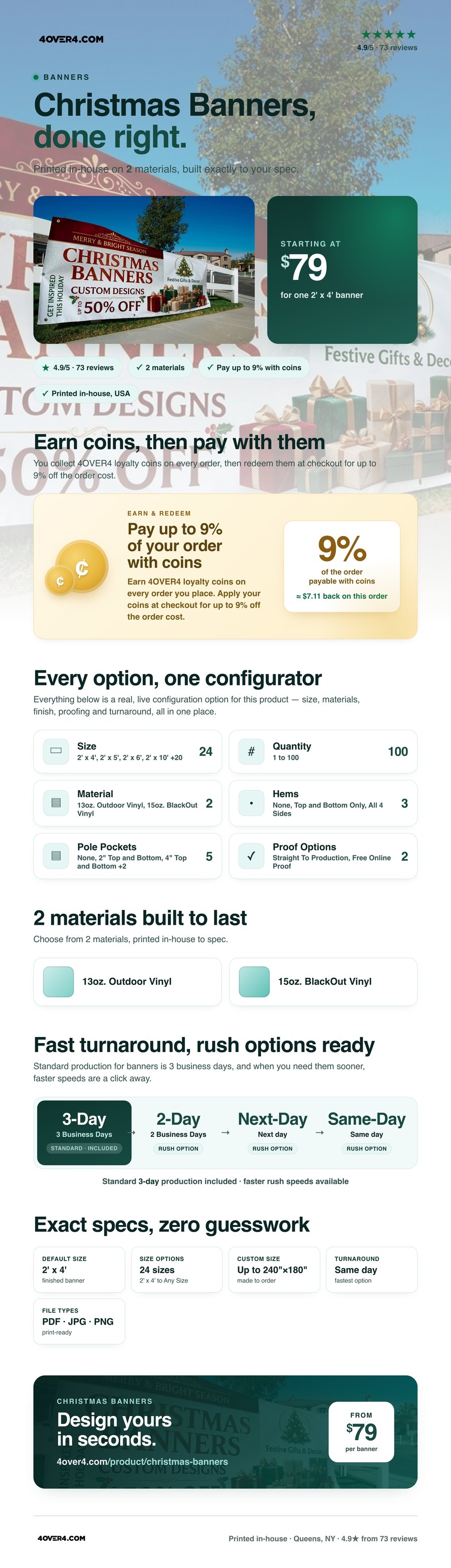 Christmas Banners pricing infographic