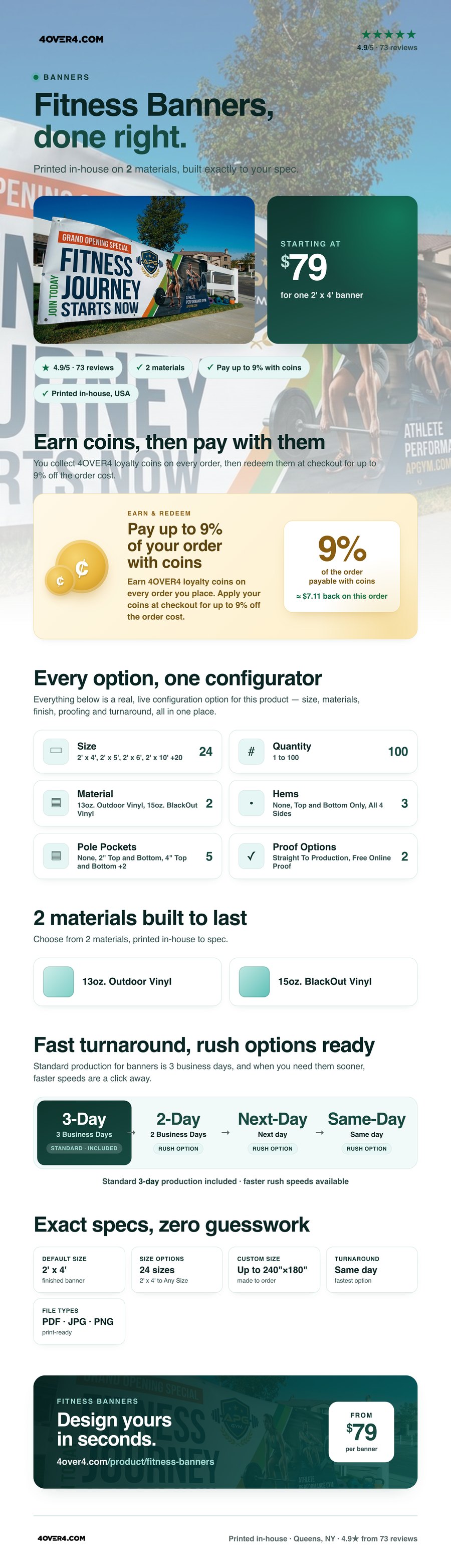 Fitness Banners pricing infographic