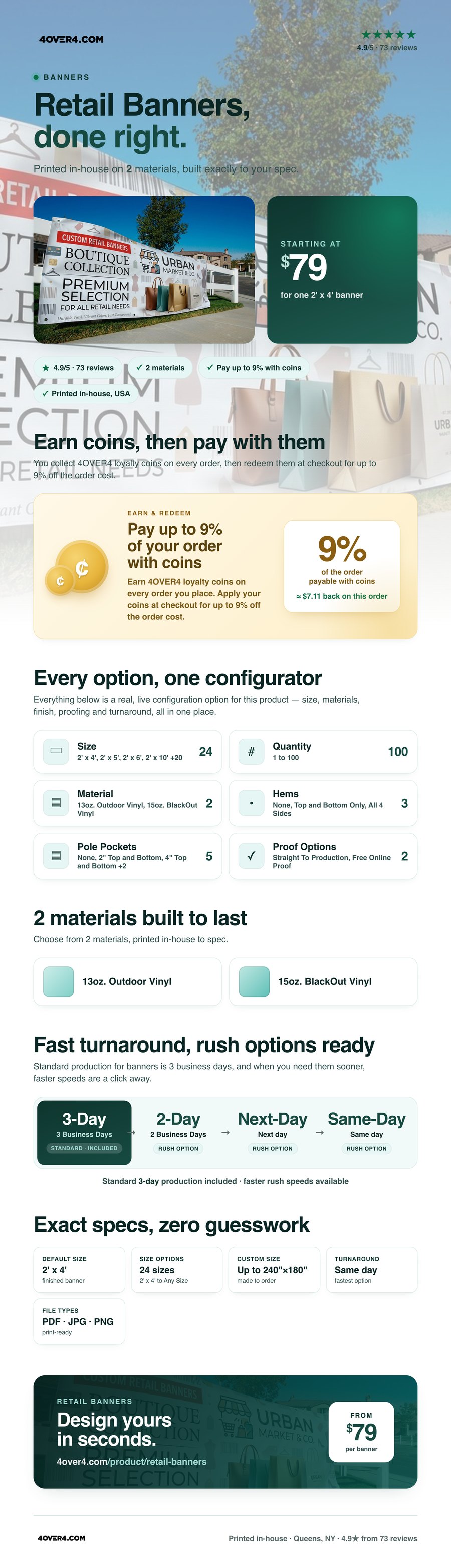 Retail Banners pricing infographic