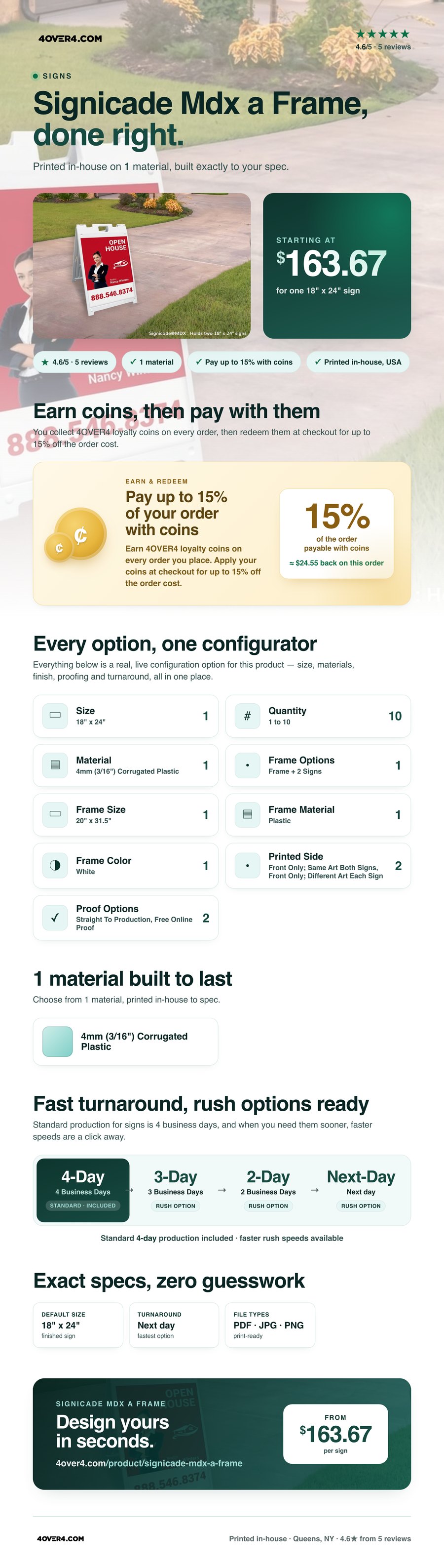 Signicade Mdx a Frame pricing infographic