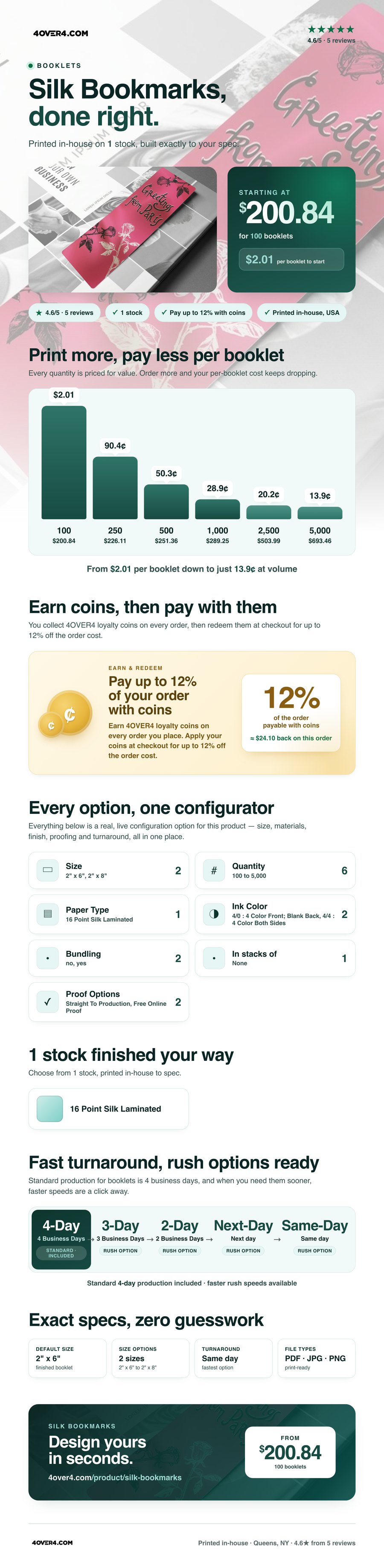Silk Bookmarks pricing infographic