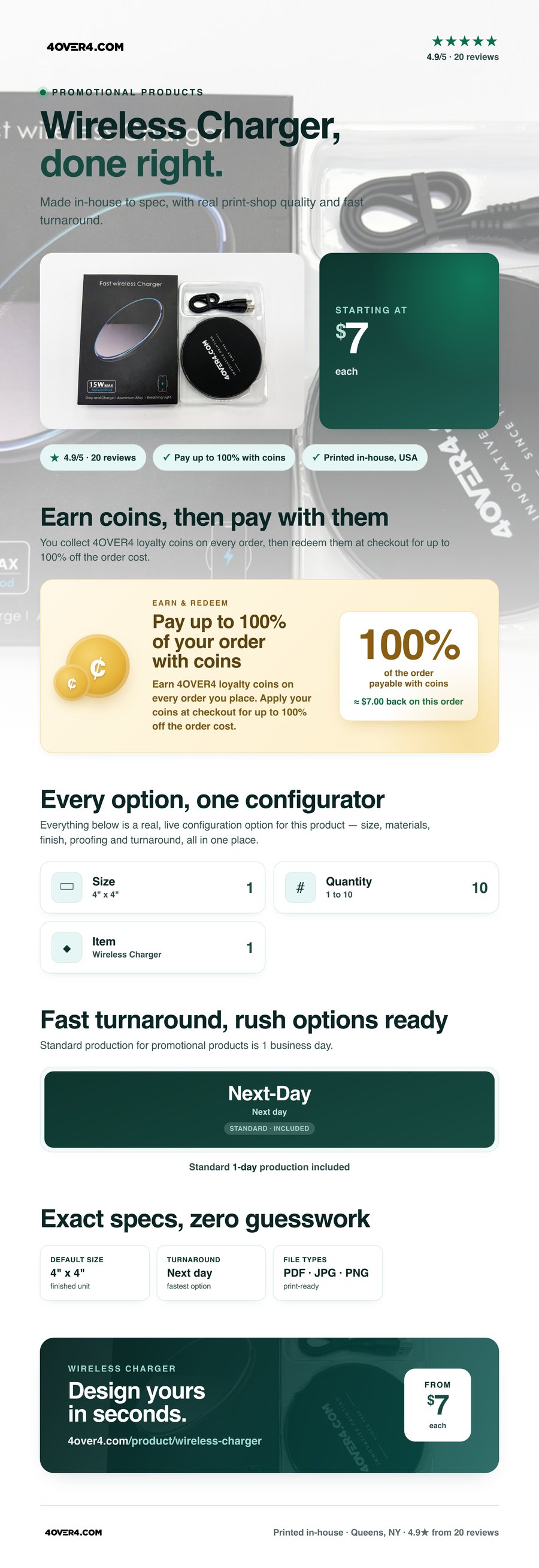 Wireless Charger pricing infographic