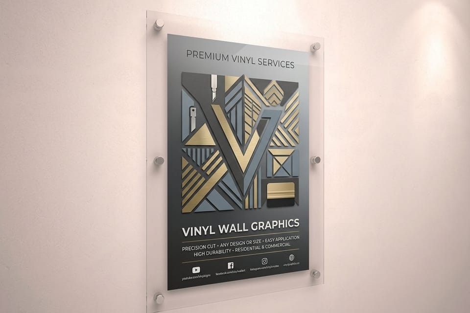 Custom vinyl lettering and wall graphics from 4OVER4.COM