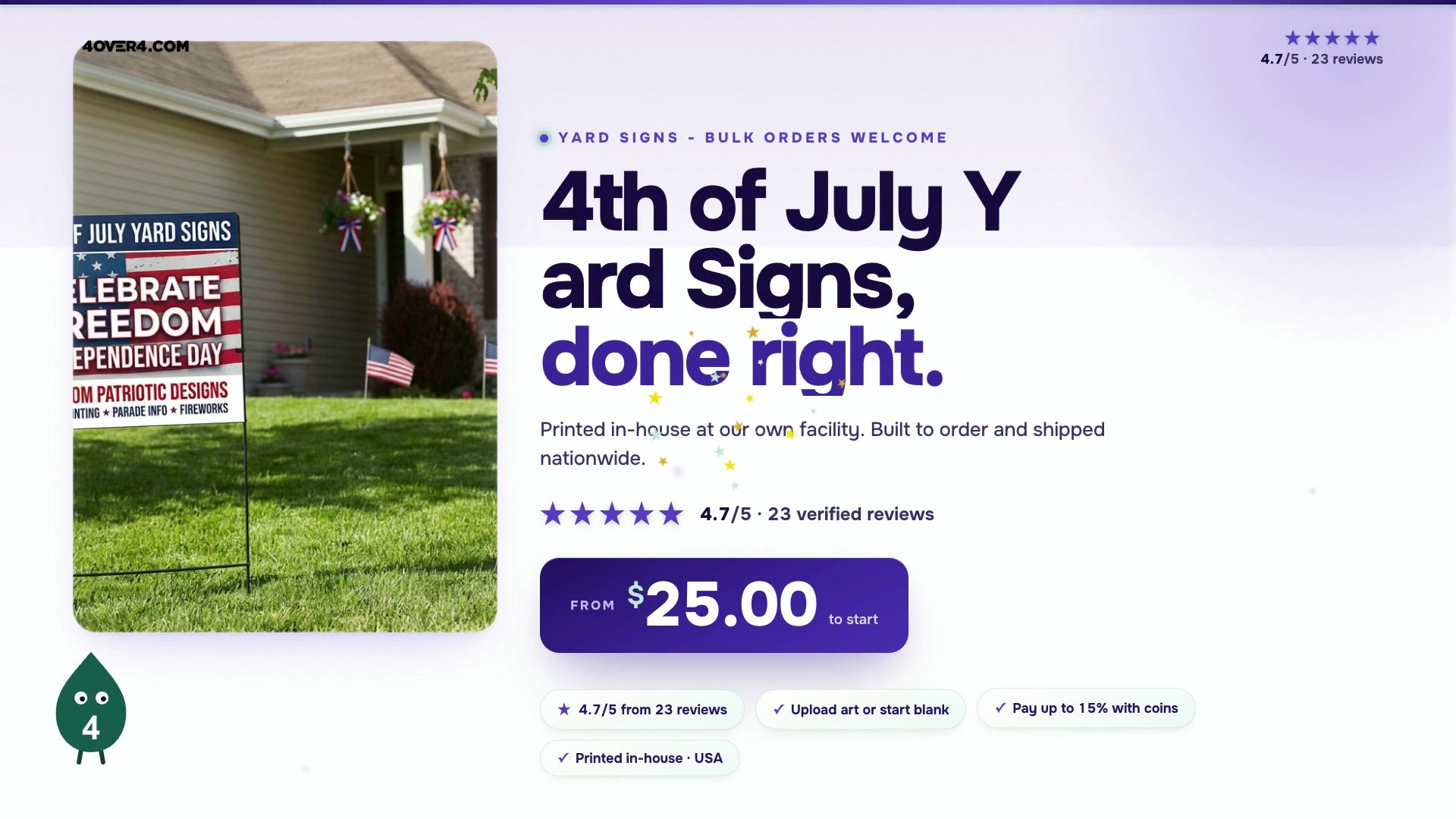 4th of July Yard Signs product video