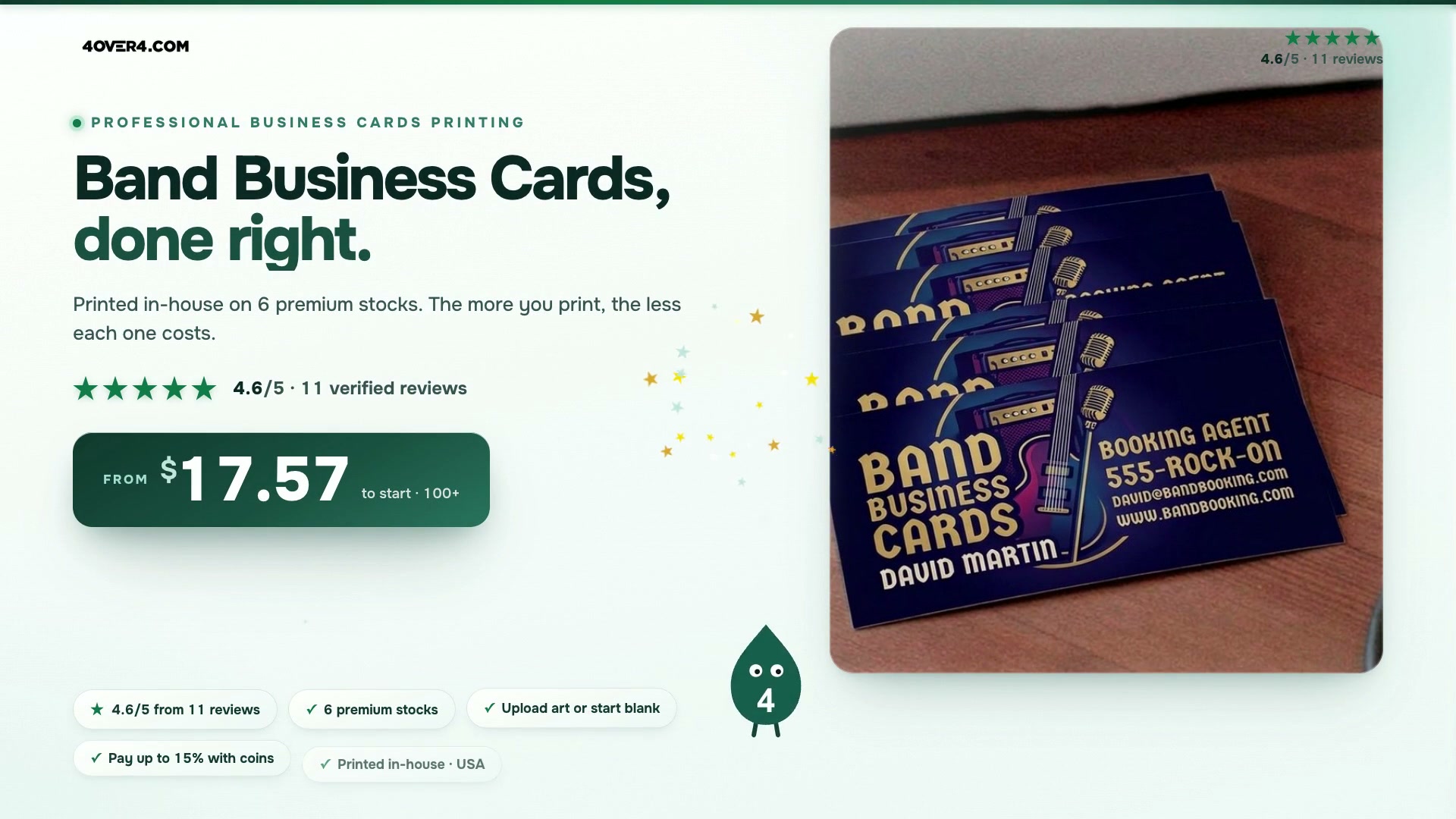Band Business Cards product video