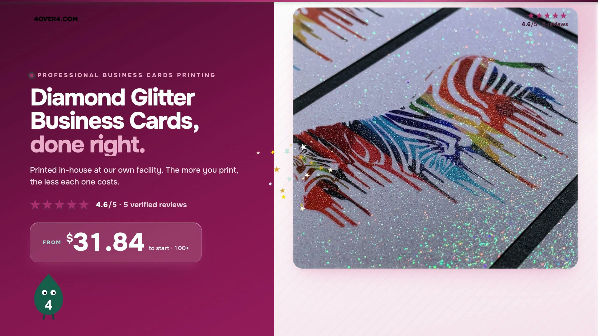 Diamond Glitter Business Cards product video