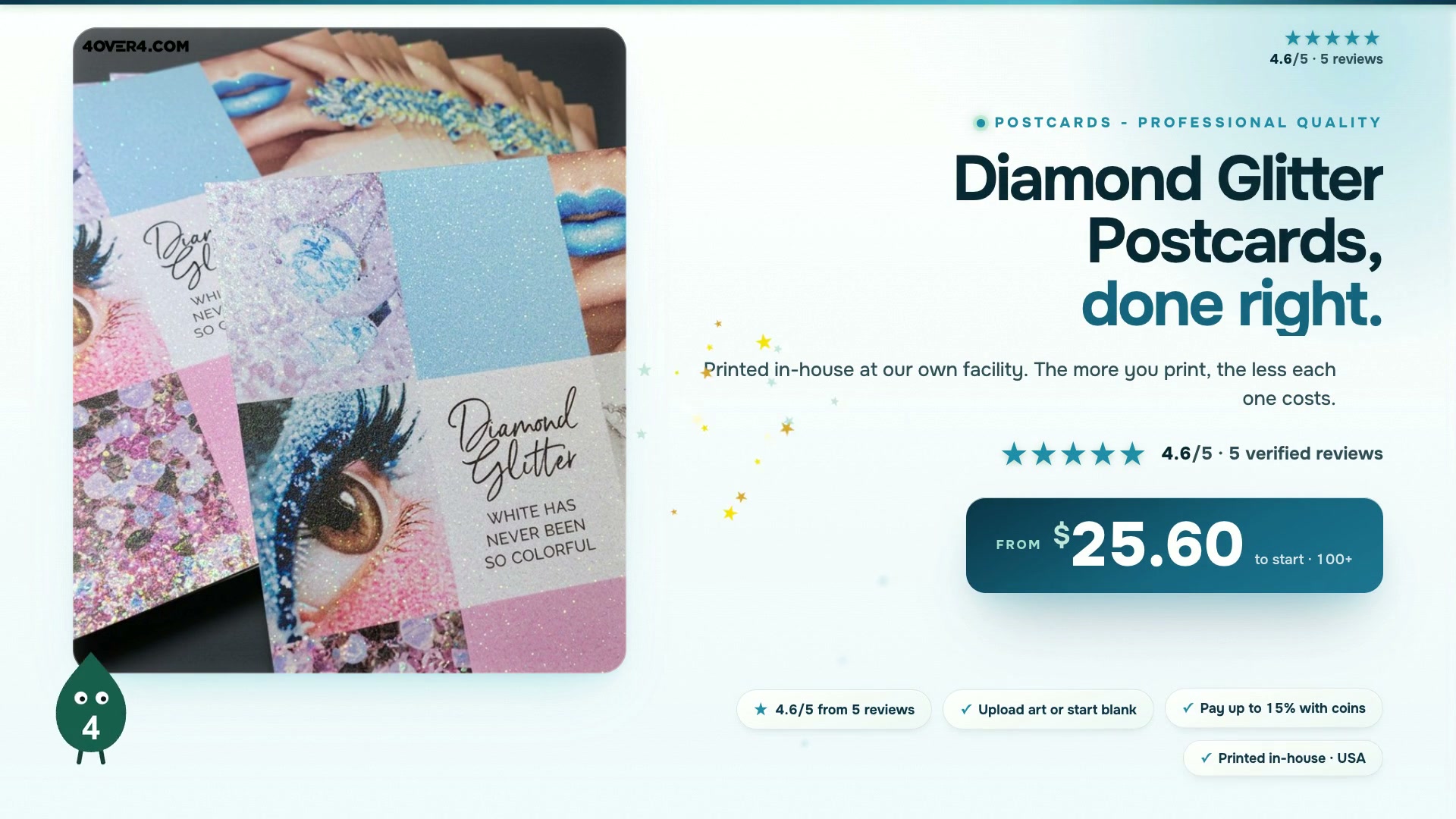 Diamond Glitter Postcards product video