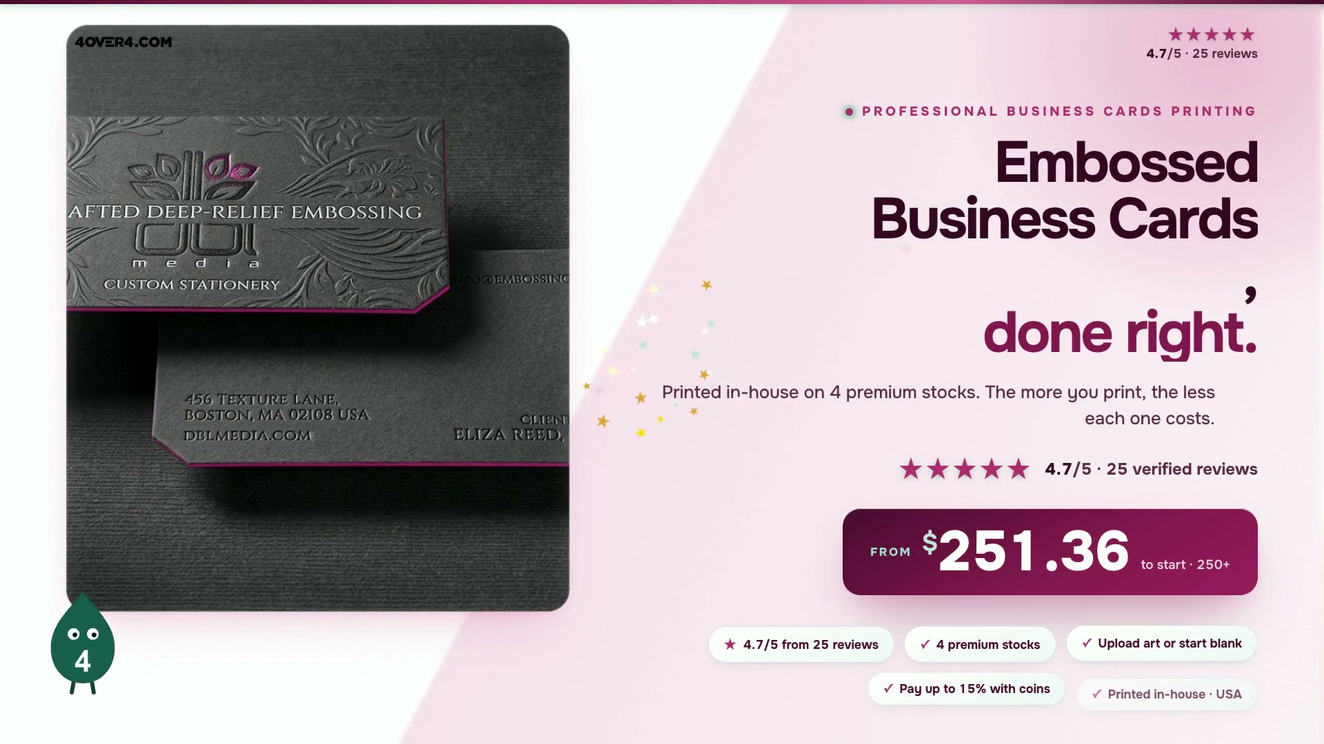 Embossed Business Cards product video