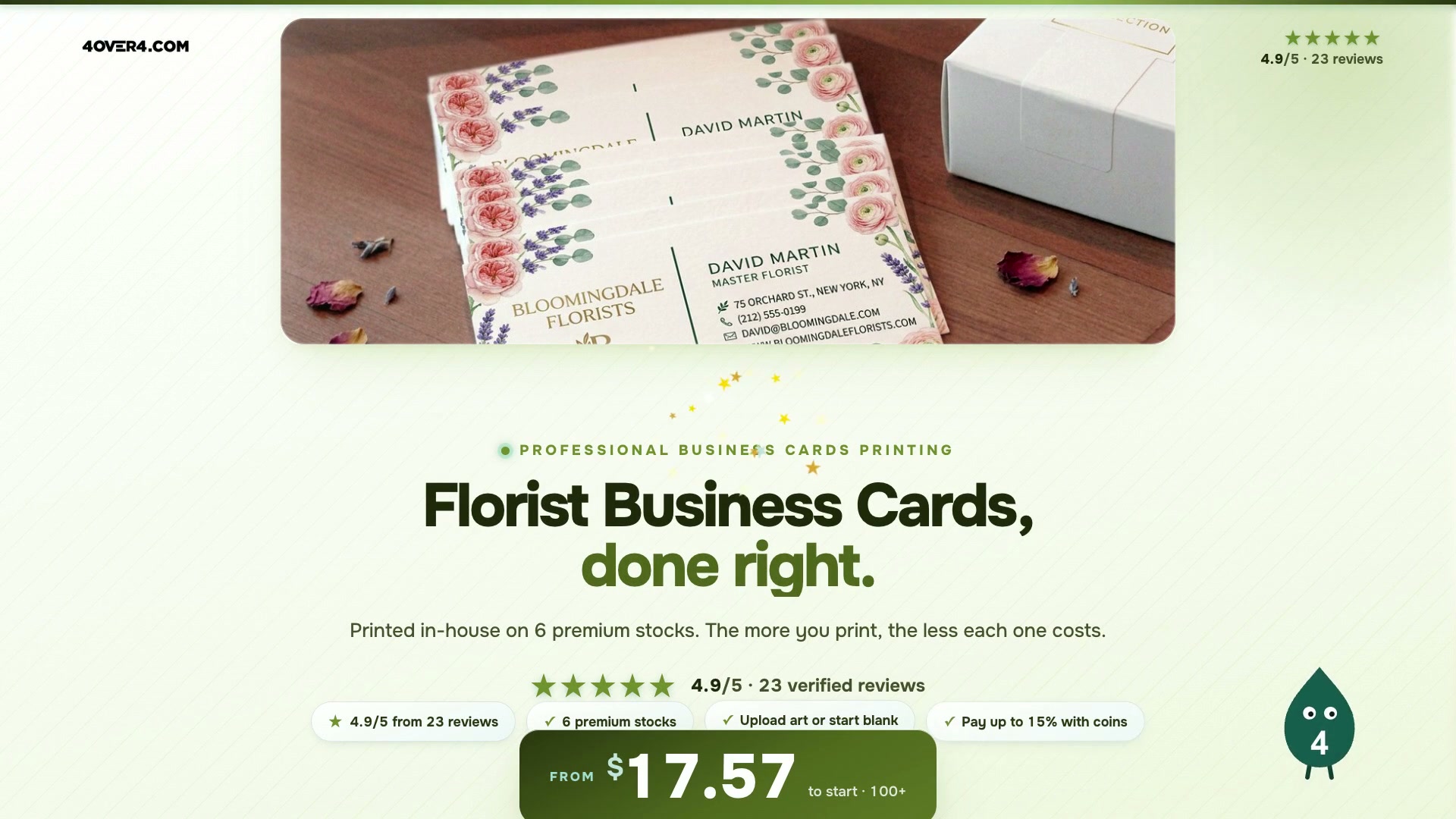 Florist Business Cards product video
