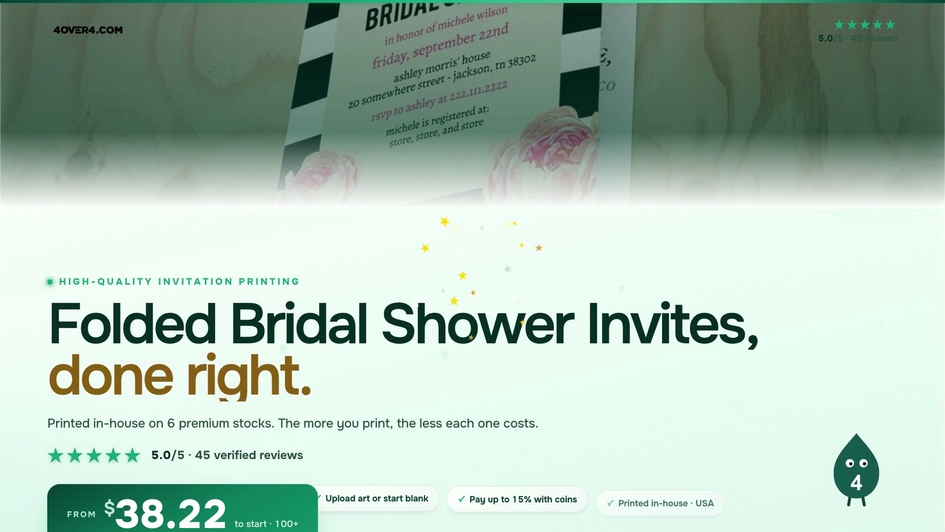 Folded Bridal Shower Invites product video