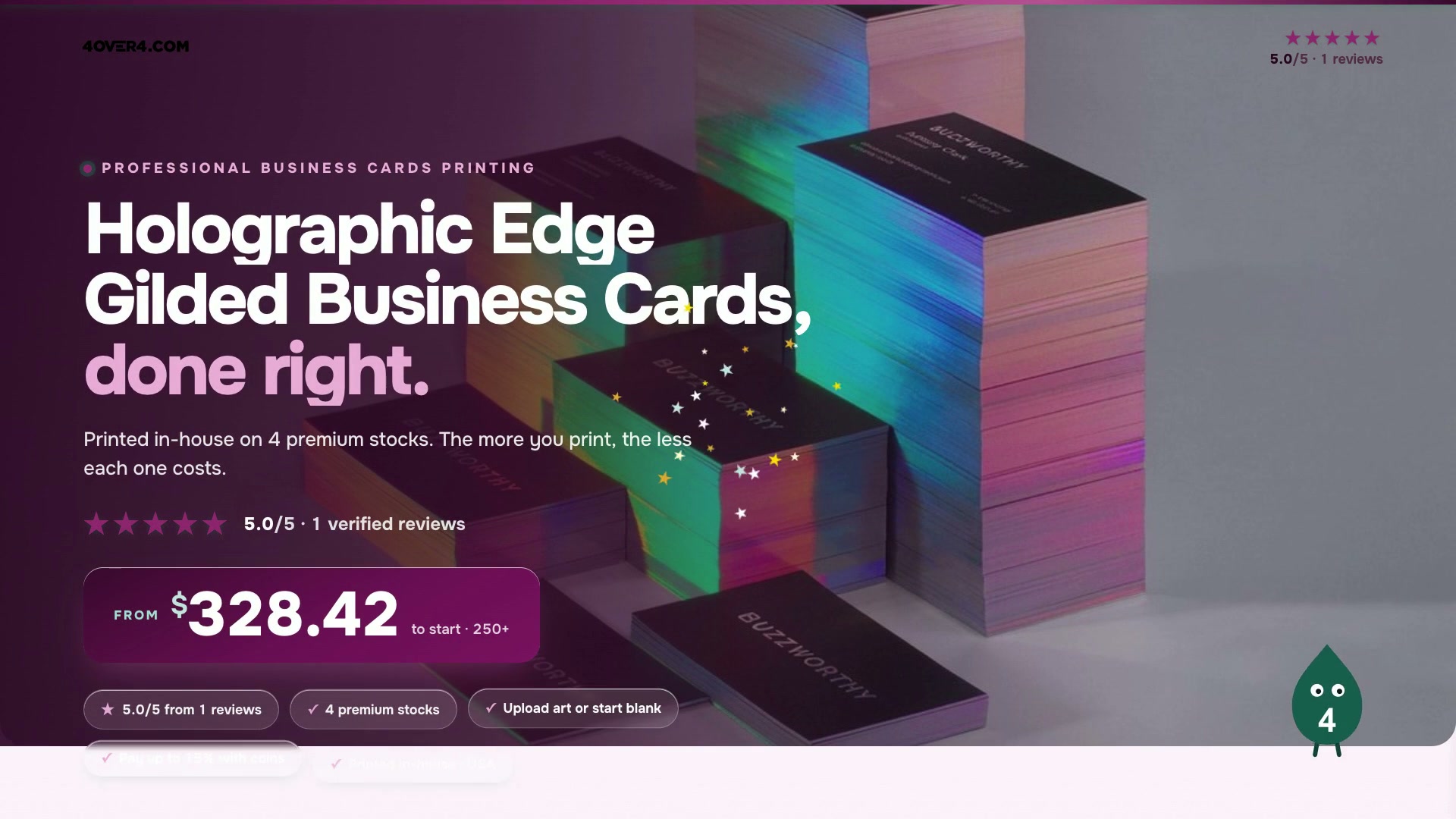 Holographic Edge Gilded Business Cards product video