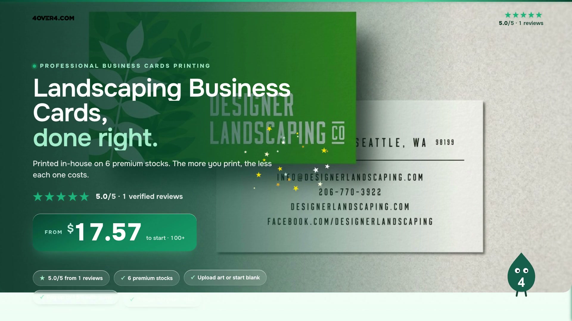 Landscaping Business Cards product video