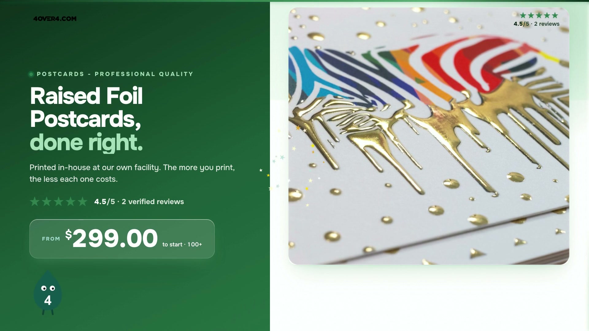 Raised Foil Postcards product video