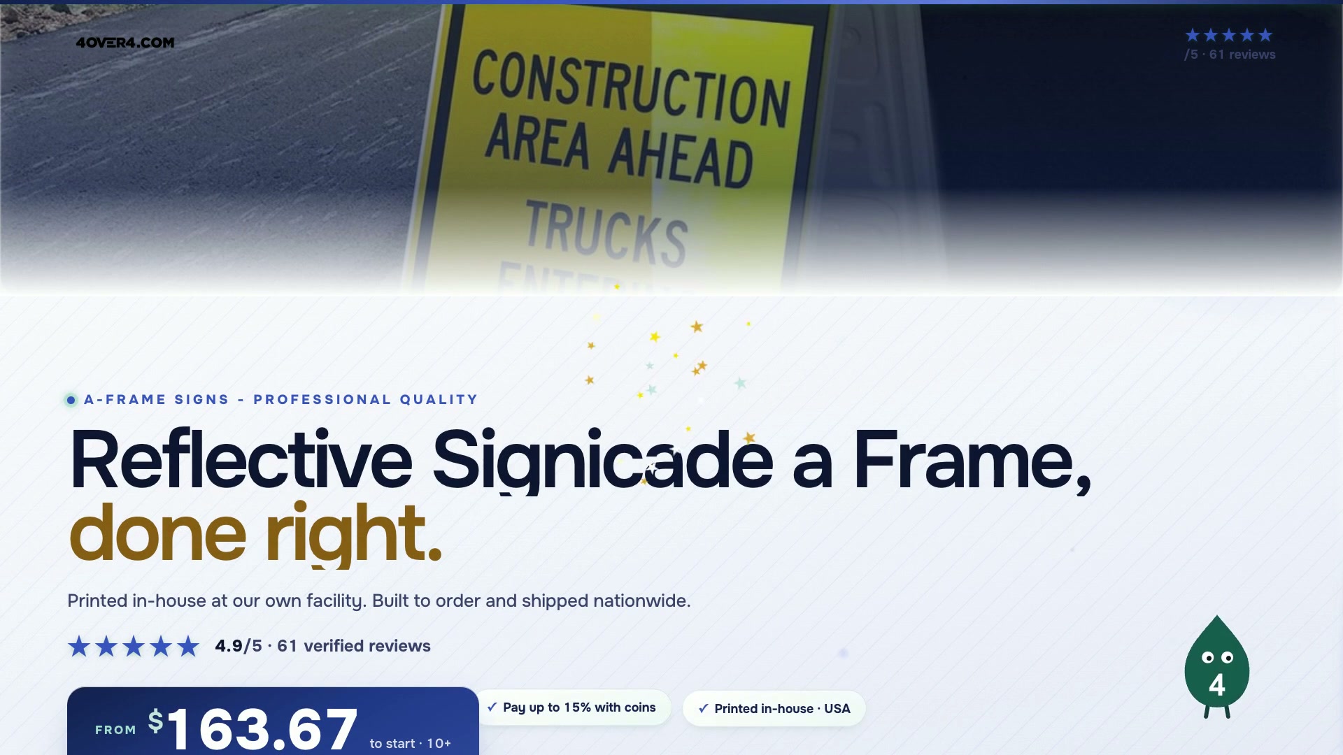 Reflective Signicade a Frame product video