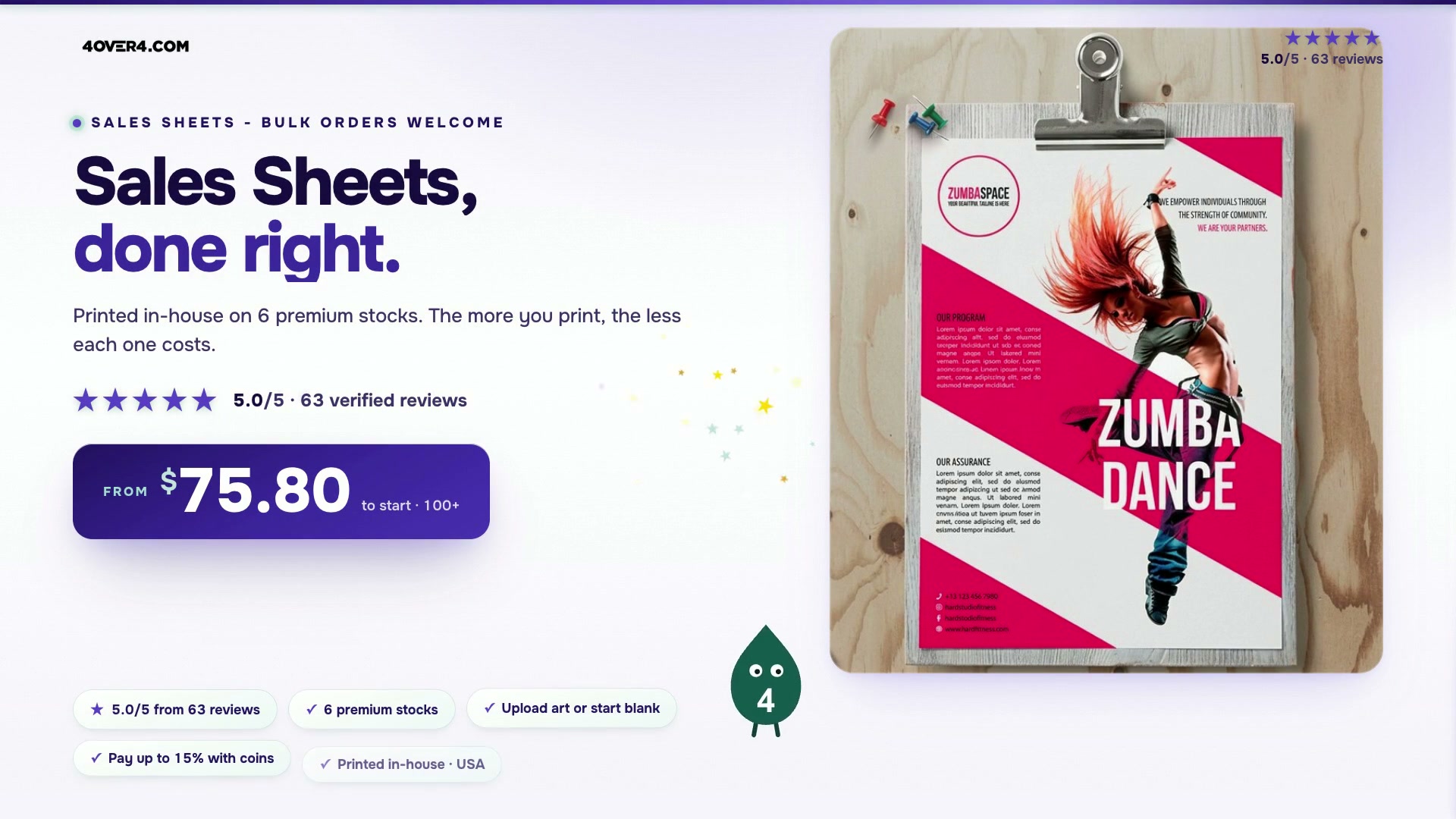Sales Sheets product video
